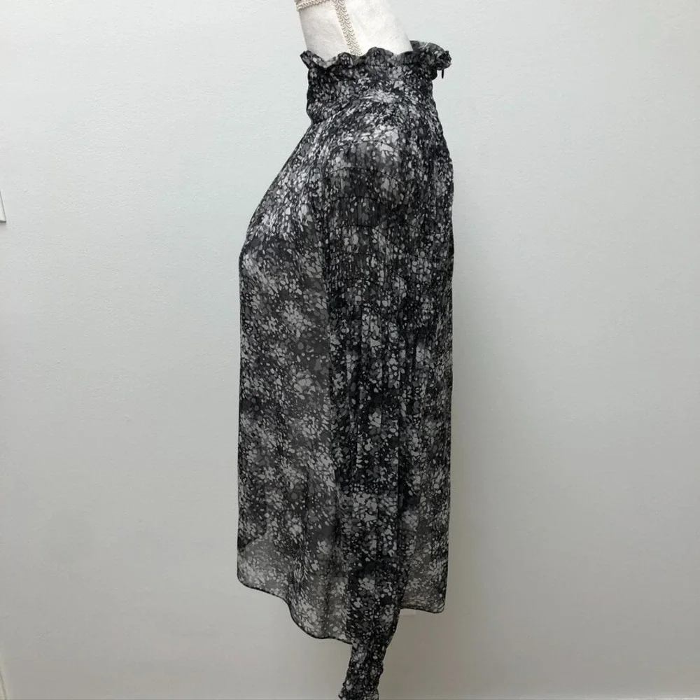 Michael‎ Kors Silk Chiffon Blouse Top Womens 6 Gray Whimsigoth Dark Fairy Career